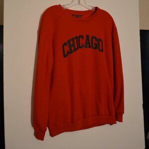 SHEIN "Chicago" Front Sign Red Sweater Long Sleeves Polyester/Spandex M/6 (EU38)